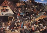 BRUEGHEL, Pieter the Younger Netherlandish Proverbs oil on canvas